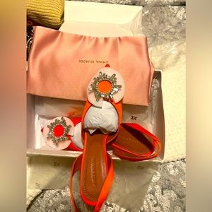 Amina Muaddi Begum Slingbacks in Orange Size 42.